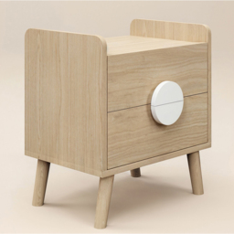 Flair Noah Oak and White 2 Drawer Bedside Table - thumbnail 2