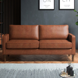 Bexhill Tan Faux Leather 3 Seater Sofa