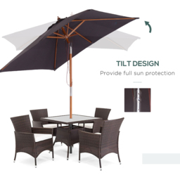 Outsunny Deep Grey Tilt Parasol 2m - thumbnail 4