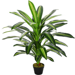 Outsunny Dracaena Tree Artificial Plant In Pot 3.6ft - thumbnail 1