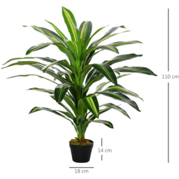 Outsunny Dracaena Tree Artificial Plant In Pot 3.6ft - thumbnail 3