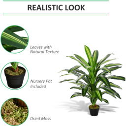 Outsunny Dracaena Tree Artificial Plant In Pot 3.6ft - thumbnail 4
