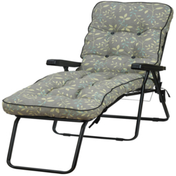 Glendale Deluxe Teal Country Sun Lounger with Cushion - thumbnail 2