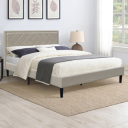 Brooklyn King Size Stone Padded Headboard Bed Frame - thumbnail 1