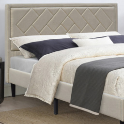 Brooklyn King Size Stone Padded Headboard Bed Frame - thumbnail 2