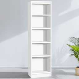 R White Cabinets White 5 Shelf Tall Wide Bookcase - thumbnail 1