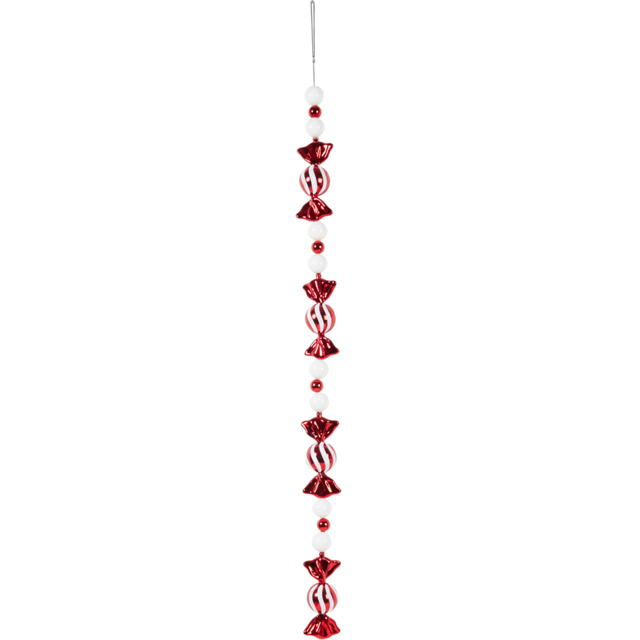 Candy Cane Lane Red and White Candy Cane Bauble Christmas Wreath 150cm - image 1