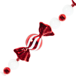 Candy Cane Lane Red and White Candy Cane Bauble Christmas Wreath 150cm - thumbnail 3