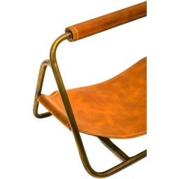 Ivyline Contemporary Hanging Leather Antique Brass Kindling Holder - thumbnail 2