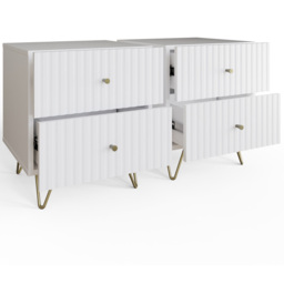 GFW Thalia White 2 Drawer Bedside Table 2 Pack - thumbnail 4