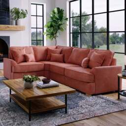 Alba City 5 Seater Ruby Fabric Right Hand Corner Sofa