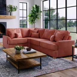 Alba City 5 Seater Ruby Fabric Right Hand Corner Sofa - thumbnail 1