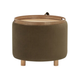 Lottie Storage Tray Ottoman - Olive Green - thumbnail 4