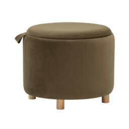 Lottie Storage Tray Ottoman - Olive Green - thumbnail 2