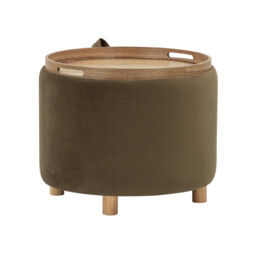 Lottie Storage Tray Ottoman - Olive Green - thumbnail 3