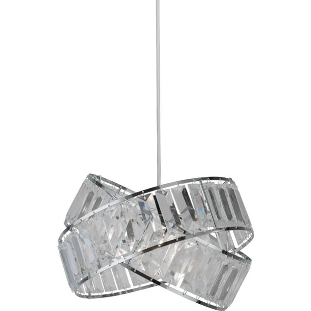 Lighting Collection 2 Intertwining Ring Chrome and Clear Acrylic Shade - image 1