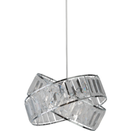 Lighting Collection 2 Intertwining Ring Chrome and Clear Acrylic Shade