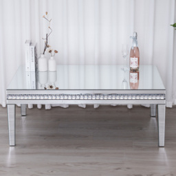 Comfy Living Mirrored Crystal Coffee Table - thumbnail 4