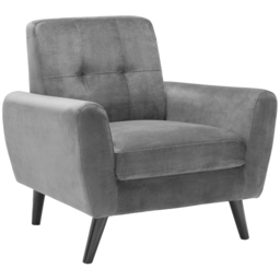 Julian Bowen Monza Dark Grey Velvet Armchair - thumbnail 2