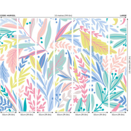 Origin Murals Patterned Leaves Multicolour Wall Mural - thumbnail 3