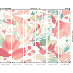 Origin Murals Flowing Flowers Pink Wall Mural - thumbnail 3