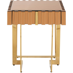 Premier Housewares Rivoli Gold Single Drawer Side Table - thumbnail 4