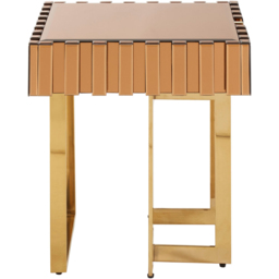 Premier Housewares Rivoli Gold Single Drawer Side Table - thumbnail 3