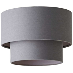 ValueLights Jodie Grey Linen 2 Tier Drum Shade
