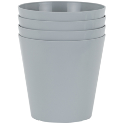Wham Studio Cool Grey Round Plastic Planter 21cm 4 Pack - thumbnail 1