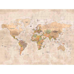Grandeco World Map Textured Beige Wall Mural - thumbnail 2
