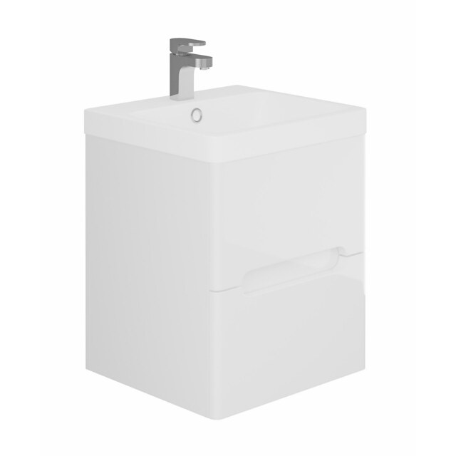 Bathstore Skye 500mm Wall Hung 2 Drawer Vanity Unit and Basin - White