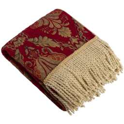 Paoletti Shiraz Burgundy Traditional Jacquard Throw 130 x 170cm - thumbnail 1