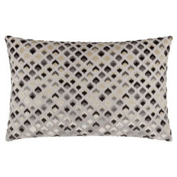 Paoletti Lexington Grey and Black Velvet Jacquard Cushion