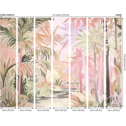 Origin Murals Pretty Palms Pink Wall Mural - thumbnail 3