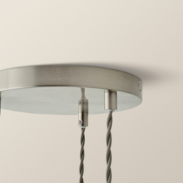 ValueLights Kira Brushed Chrome Glass 3 Drop Cluster Ceiling Pendant Light - thumbnail 4