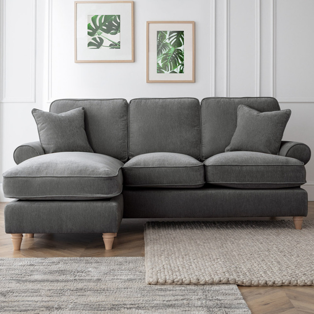 The Victoria 3 Seater Charcoal Left Hand Chaise Sofa - image 1