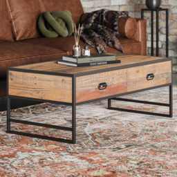 Baumhaus Ooki 2 Drawer Tall Open Coffee Table - thumbnail 1
