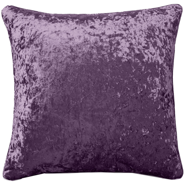 Intimates Plain Crushed Velvet Mauve Filled Cushion 43 x 43cm 2 Pack - image 1