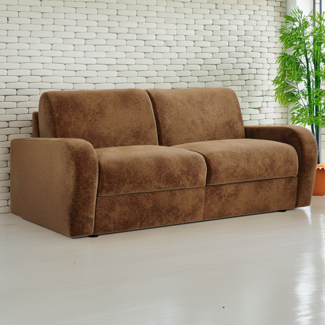 Jay-Be Deco 3 Seater Cosy Chenille Cork Sofa Bed with e-Sprung Mattress - image 1