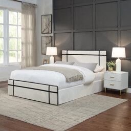 Quinn Double Bed Cream and Black
