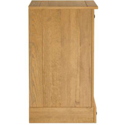 Corona Single Door Single Drawer Brown Pine Wood Large Bedside Table - thumbnail 3