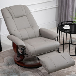 Portland Grey Faux Leather Manual Recliner Chair