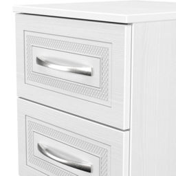 Crowndale Dorset 2 Drawer Signature White Compact Bedside Cabinet Ready Assembled - thumbnail 4