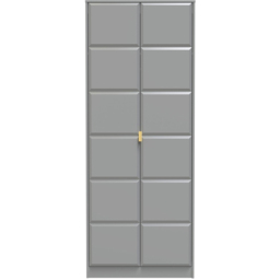 Crowndale Cube 2 Door Dusk Grey Wardrobe Ready Assembled - thumbnail 3