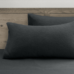 Velosso Charcoal Teddy Fleece Pillowcase 2 Pack - thumbnail 3