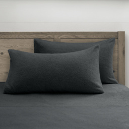 Velosso Charcoal Teddy Fleece Pillowcase 2 Pack - thumbnail 2
