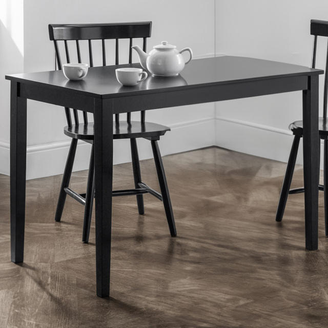 Julian Bowen Hudson 4 Seater Dining Table Black - image 1