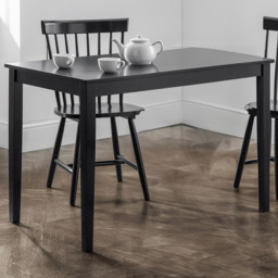 Julian Bowen Hudson 4 Seater Dining Table Black - thumbnail 1