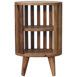 Artisan Furniture Ariella Oak-ish 2 Shelf Solid Wood Bedside Table - thumbnail 2