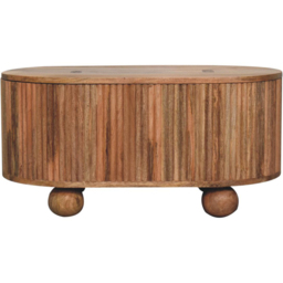 Artisan Furniture Soba Brown Solid Wood Ball Lid-up Storage Coffee Table - thumbnail 2